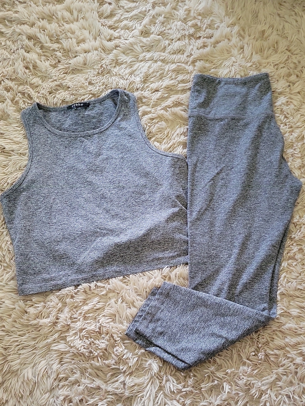 Zobha Heather Gray Cropped Tank Top